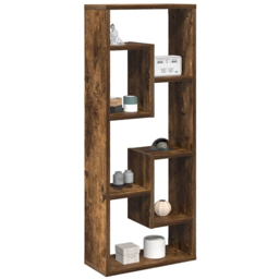 vidaXL 5 Shelf Smoked Oak Wooden Wall Shelf - Size: 90 x 36 x 16cm - Brown - Wilko - thumbnail 4