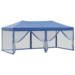 vidaXL 3 x 6m Blue Foldable Party Tent with Sidewalls - Wilko - thumbnail 7