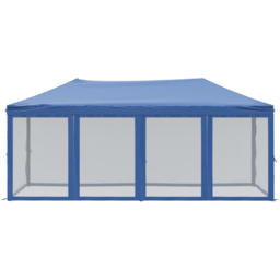 vidaXL 3 x 6m Blue Foldable Party Tent with Sidewalls - Wilko - thumbnail 4