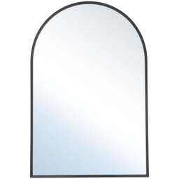 H&O Direct Black Aluminium Alloy Frame Arched Wall Mirror 70cm - Size: 70 x 50 x 2.8cm - Wilko - thumbnail 1
