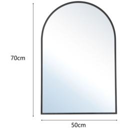 H&O Direct Black Aluminium Alloy Frame Arched Wall Mirror 70cm - Size: 70 x 50 x 2.8cm - Wilko - thumbnail 6