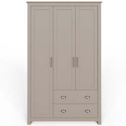 GFW Lancaster 3 Door 2 Drawer Grey Wardrobe - Size: 3 Door, 2 Drawer - Wilko - thumbnail 5