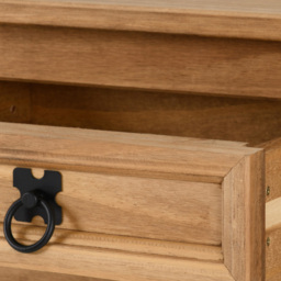 Seconique Corona Single Drawer Distressed Waxed Pine Console Table - Size: 34 x 52 x 73cm - Brown - Wilko - thumbnail 7