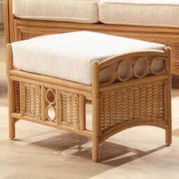 Desser Furniture Vale Light Oak Natural Rattan Footstool - Size: 48.0 cm x 63.0 cm x 46.0 cmcm - Brown - Wilko - thumbnail 1