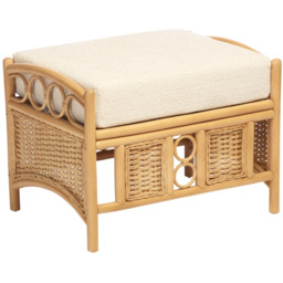 Desser Furniture Vale Light Oak Natural Rattan Footstool - Size: 48.0 cm x 63.0 cm x 46.0 cmcm - Brown - Wilko - thumbnail 3