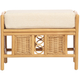 Desser Furniture Vale Light Oak Natural Rattan Footstool - Size: 48.0 cm x 63.0 cm x 46.0 cmcm - Brown - Wilko - thumbnail 4