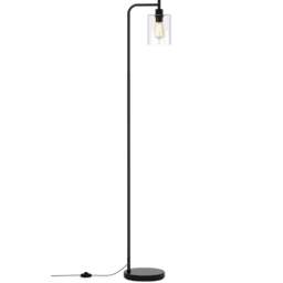 Costway Black Industrial Floor Lamp with Hanging Glass Lampshade - Size: 167 x 25 x 25cm - Wilko - thumbnail 1