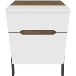 Decorotika Neva Single Door Single Drawer Walnut White and Black Side Table - Multi - Wilko - thumbnail 6