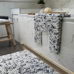 Allure Bath Fashions Luxury Marl Chunky Bobble Dark Grey Pedestal Toilet Mat 50 x 50cm - Size: 50 x 50 x 1cm - Wilko - thumbnail 3