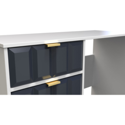 Crowndale Cube 4 Drawer Matt Indigo and White Dressing Table - Blue - Wilko - thumbnail 6