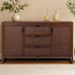 Teamson Home Hatteras 2 Door 3 Drawer Walnut Sideboard - Size: 81.28 x 139.7 x 45.72cm - Wilko - thumbnail 1