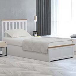 Comfy Living Single White Gas Lift Ottoman Bed - Wilko