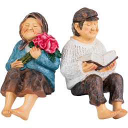 Marco Paul Light Up Solar Grandparents Statue Garden Ornament - Size: 53 x 29.6 x 20cm - Multi - Wilko - thumbnail 1