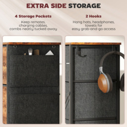 HOMCOM 4 Drawer 4 Side Pockets 2 Hooks Rustic Brown Fabric Chest of Drawers - Wilko - thumbnail 6