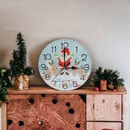 Xmas Haus Christmas Santa and Reindeer Round Wall Clock 23cm - Multi - Wilko - thumbnail 3