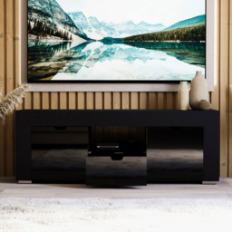 Vida Designs Eclipse 2 Door Single Drawer Single Shelf Black LED TV Unit - Size: 45 x 130 x 35cm - Wilko - thumbnail 7