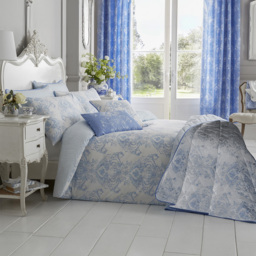 Bellissimo Home King Size Blue Toile Duvet Set - Multi - Wilko - thumbnail 1