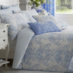 Bellissimo Home King Size Blue Toile Duvet Set - Multi - Wilko - thumbnail 3