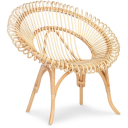 Desser Shanghai Natural Rattan Wicker Chair - Size: Single - Cream - Desser Furniture - Wilko - thumbnail 3