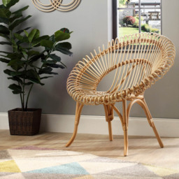 Desser Shanghai Natural Rattan Wicker Chair - Size: Single - Cream - Desser Furniture - Wilko - thumbnail 5