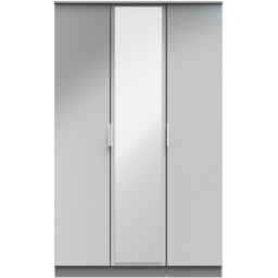 Crowndale Plymouth 3 Door Uniform Grey and Dusk Grey Tall Mirrored Wardrobe Ready Assembled - Wilko - thumbnail 3