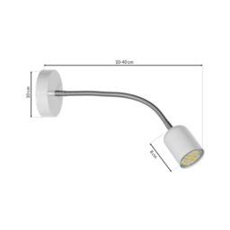 Milagro Maxi White Wall Lamp 230V - Size: 10 x 40 x 40cm - Wilko - thumbnail 7