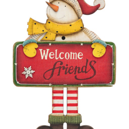 The Christmas Gift Co Wooden Snowman Sign Hanger - Size: 38.5 x 1.5 x 27cm - White - The Christmas Gift Co. - Wilko - thumbnail 3