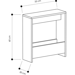 Decortie Simpi Single Shelf Oak Side Table - Size: 60 x 55 x 20cm - Cream - Wilko - thumbnail 6