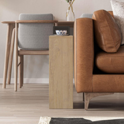 Decortie Simpi Single Shelf Oak Side Table - Size: 60 x 55 x 20cm - Cream - Wilko - thumbnail 4