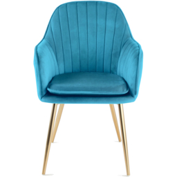 Pair of Muse Accent Chairs in Velvet Upholstery - Teal - Size: 83.5 x 55 x 58cm - Blue - Genesis - Wilko - thumbnail 4