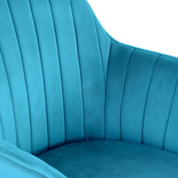 Pair of Muse Accent Chairs in Velvet Upholstery - Teal - Size: 83.5 x 55 x 58cm - Blue - Genesis - Wilko - thumbnail 6
