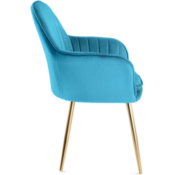 Pair of Muse Accent Chairs in Velvet Upholstery - Teal - Size: 83.5 x 55 x 58cm - Blue - Genesis - Wilko - thumbnail 5