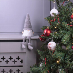 St Helens Grey Long Legged Gonk Christmas Decoration 38cm - Size: 12 x 12 x 38cm - Wilko - thumbnail 3