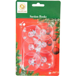 Shatchi Suction Cups with Metal Hooks 4.3cm 6 Pack - Size: 35 x 2.2 x 2.5cm - Clear - Wilko - thumbnail 1