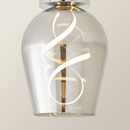 ValueLights Helix Smoked Glass Integrated LED Ceiling Light - Size: 30 x 21.5 x 21.5cm - Smoked Grey - Wilko - thumbnail 4
