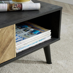 Home Source Dallas Single Drawer Single Shelf Black Coffee Table - Size: 40 x 85 x 50cm - Wilko - thumbnail 5