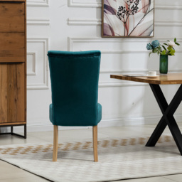 Artemis Home Pienza Set of 2 Teal Velvet Dining Chairs - Blue - Wilko - thumbnail 7