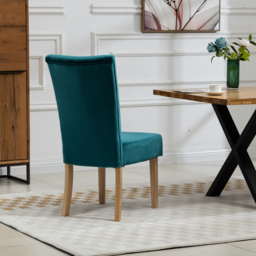 Artemis Home Pienza Set of 2 Teal Velvet Dining Chairs - Blue - Wilko - thumbnail 6