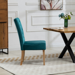 Artemis Home Pienza Set of 2 Teal Velvet Dining Chairs - Blue - Wilko - thumbnail 5