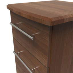 Crowndale Sherwood 3 Drawer Noche Walnut Bedside Cabinet - Brown - Wilko - thumbnail 6