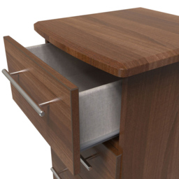 Crowndale Sherwood 3 Drawer Noche Walnut Bedside Cabinet - Brown - Wilko - thumbnail 7