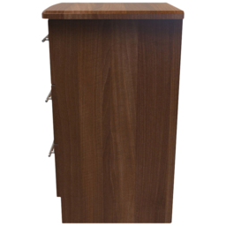 Crowndale Sherwood 3 Drawer Noche Walnut Bedside Cabinet - Brown - Wilko - thumbnail 4