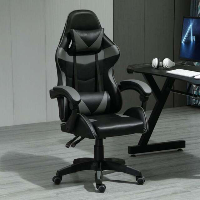 Grey Tilt and Swivel Computer Chair - Size: 117 x 63 x 49cm - MCC - Wilko - image 1