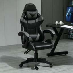 Grey Tilt and Swivel Computer Chair - Size: 117 x 63 x 49cm - MCC - Wilko - thumbnail 1