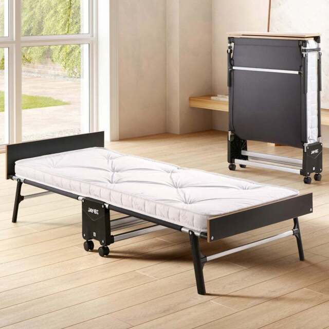 Jay-Be GP80 Single Grand Folding Bed with e-Pocket Tufted Mattress - Black - Wilko - image 1