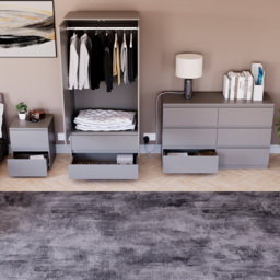 VIDA DESIGNS Denver Grey 3 Piece Bedroom Furniture Set - Wilko - thumbnail 5