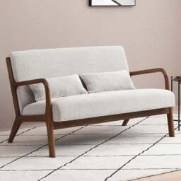 Otis 2 Seater Natural Woven Chenille Sofa - Brown - Wilko