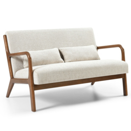 Otis 2 Seater Natural Woven Chenille Sofa - Brown - Wilko - thumbnail 4