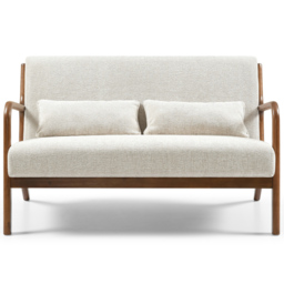 Otis 2 Seater Natural Woven Chenille Sofa - Brown - Wilko - thumbnail 3