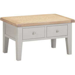 Seconique Windsor 2 Drawer Pebble Grey and Oak Coffee Table - Size: 50 x 90 x 55cm - Pebble Grey/Oak - Wilko - thumbnail 3